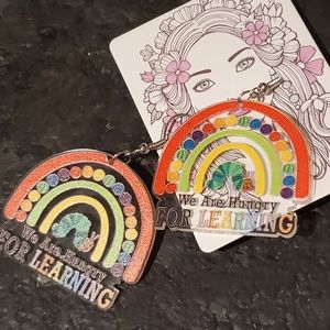 Hungry Caterpillar Rainbow Arch earrings
